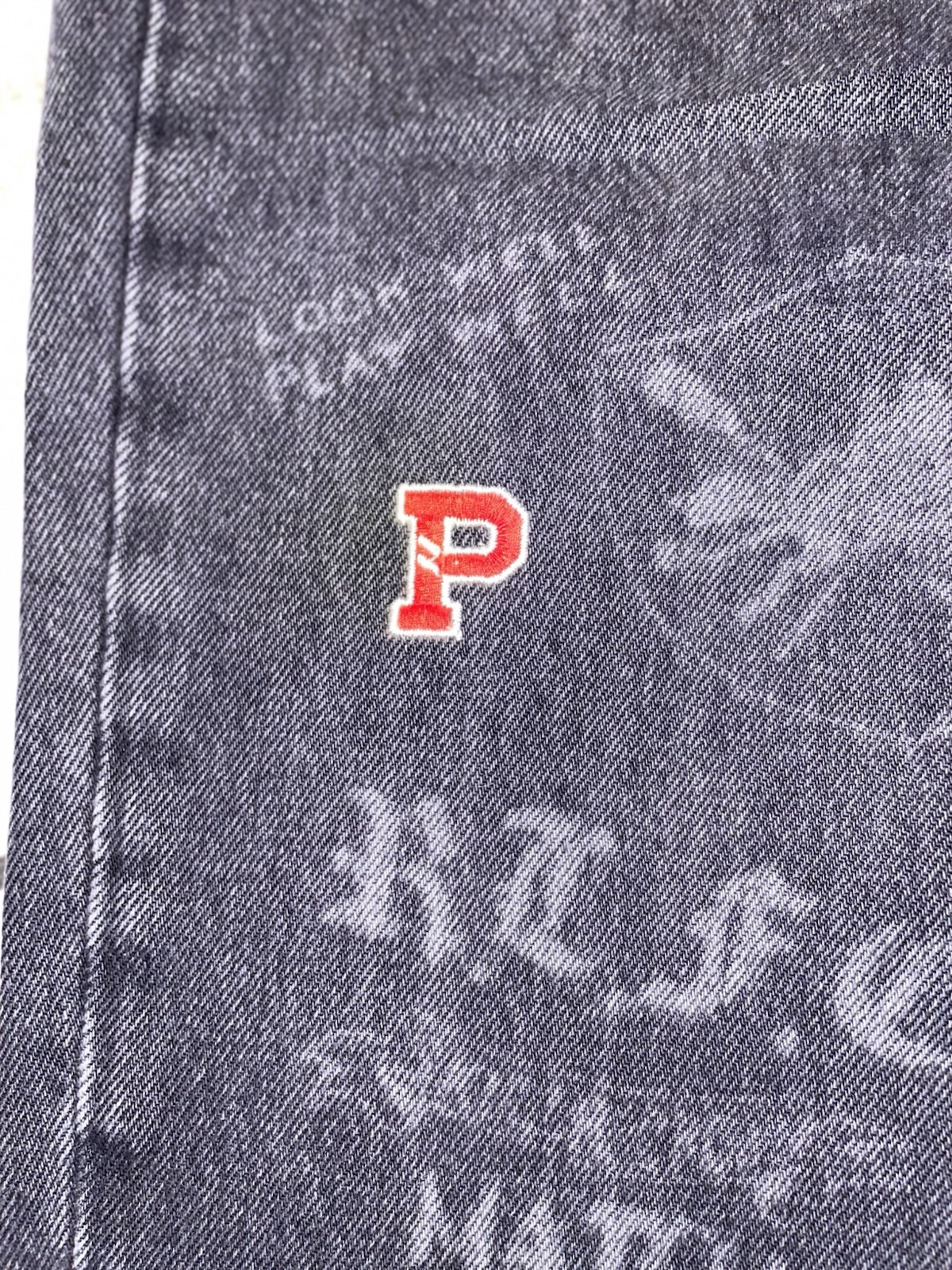 Polo Men’s Big & Tall 50 Black Charcoal Wash Graphic Straight Denim Jeans
