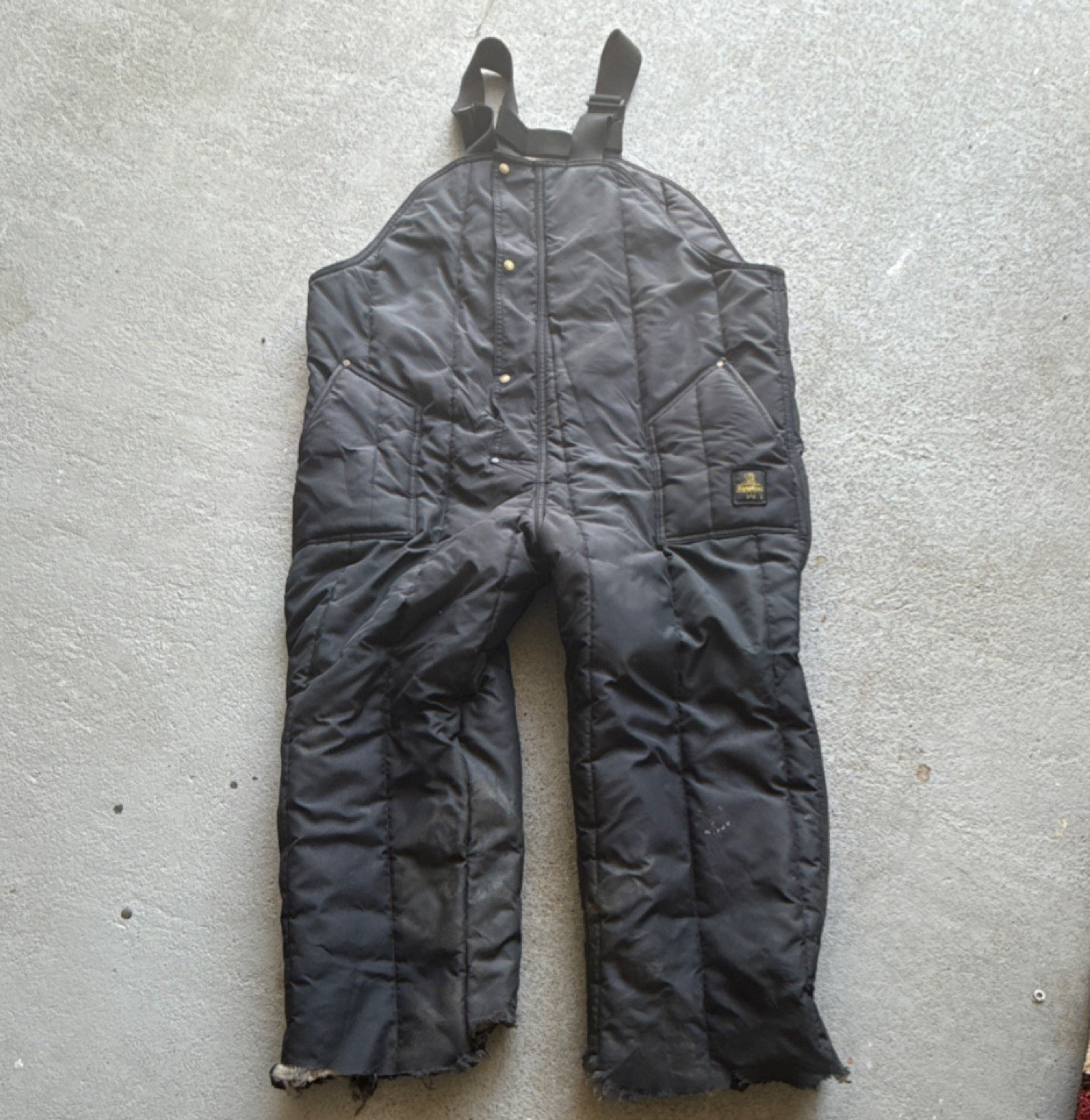 RefrigiWear Insulated Quilted Bib Overalls Black 4XL Nylon/Poly 0385R