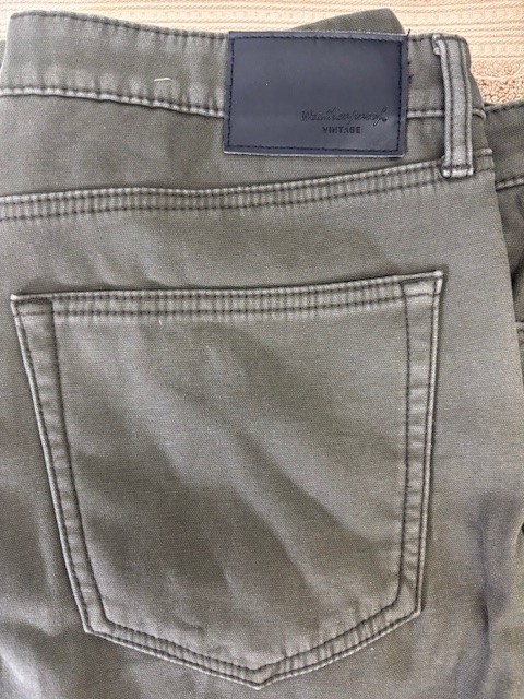 Weatherproof MENS REGULAR Fit Fleece-Lined Stretch Canvas Pants(OLIVE 36X30)USED