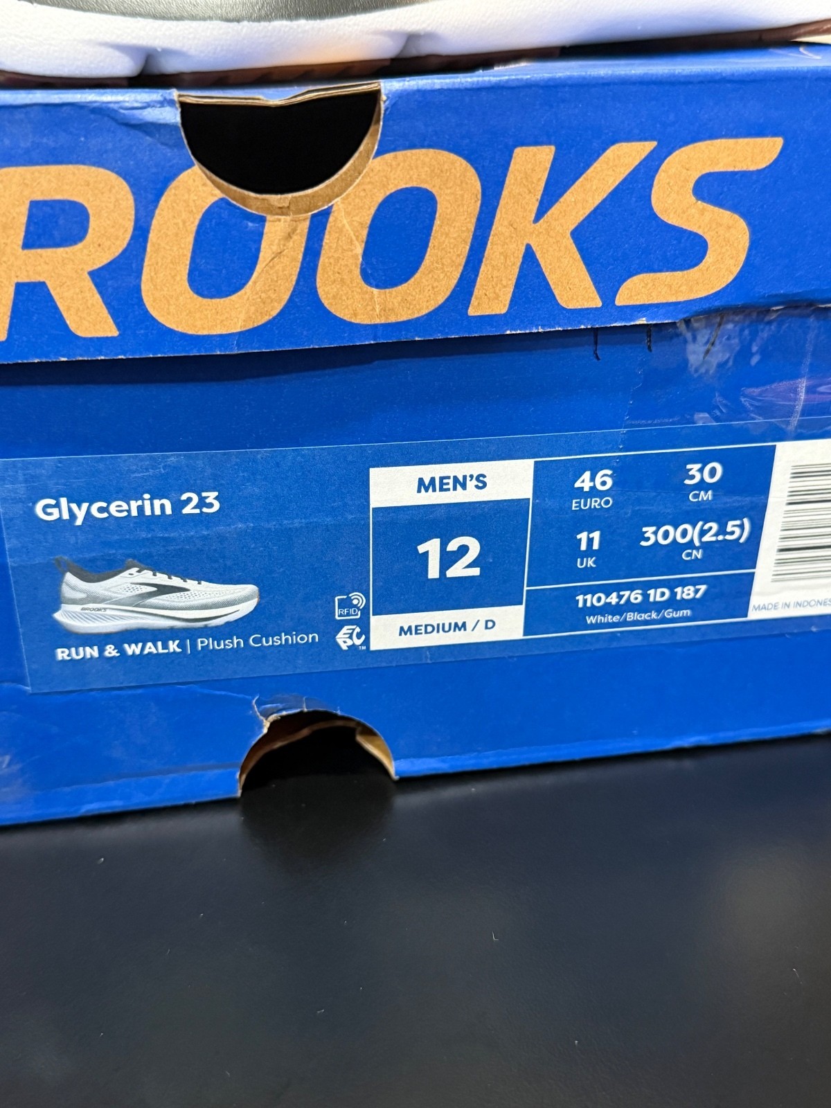 Size 12 – Brooks Glycerin 23 “White Black Gum”