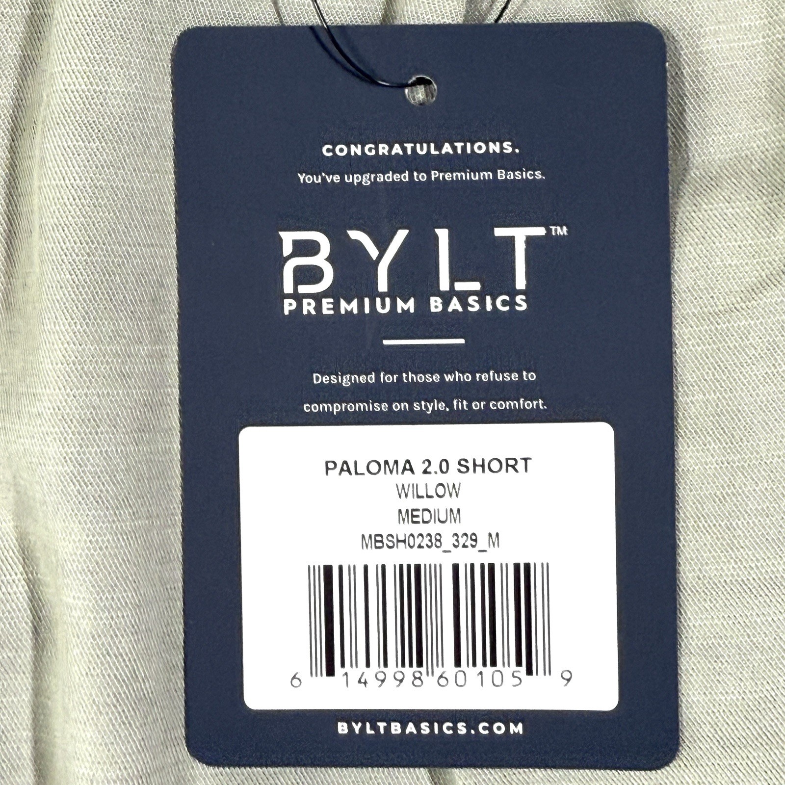 BYLT Shorts Men Medium Paloma 2.0 in Willow Green 6″ Inseam Pull On Coastal NWT
