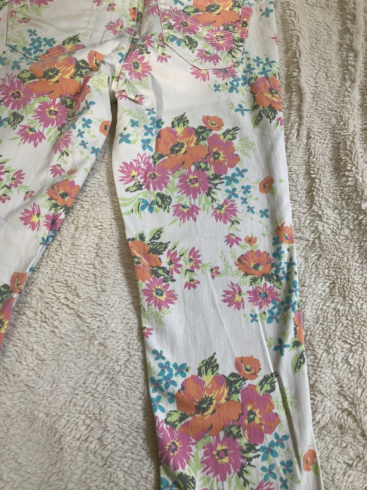 Aéropostale Y2K Floral Skinny Denim Ashley Jeans White Women’s 5-Pocket Reg