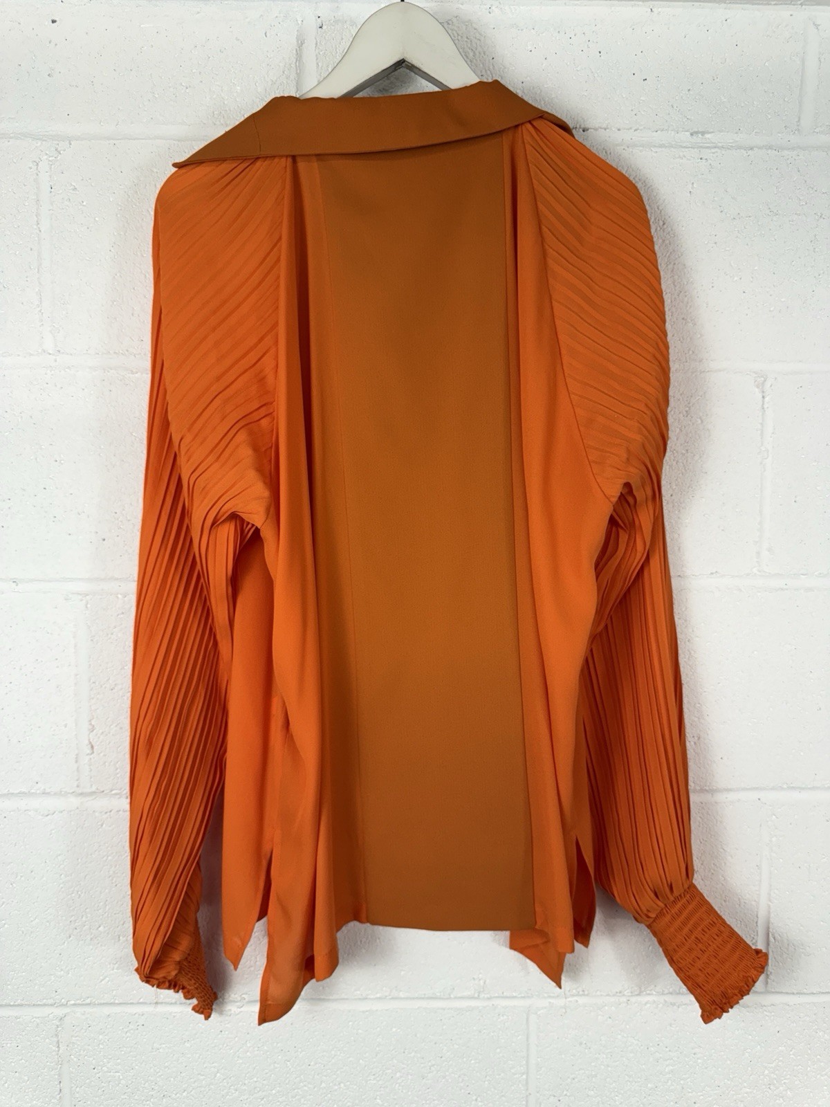 Mia Mulier Milano Blouse Tunic Shirt Medium Orange Oversized Top Italian N46