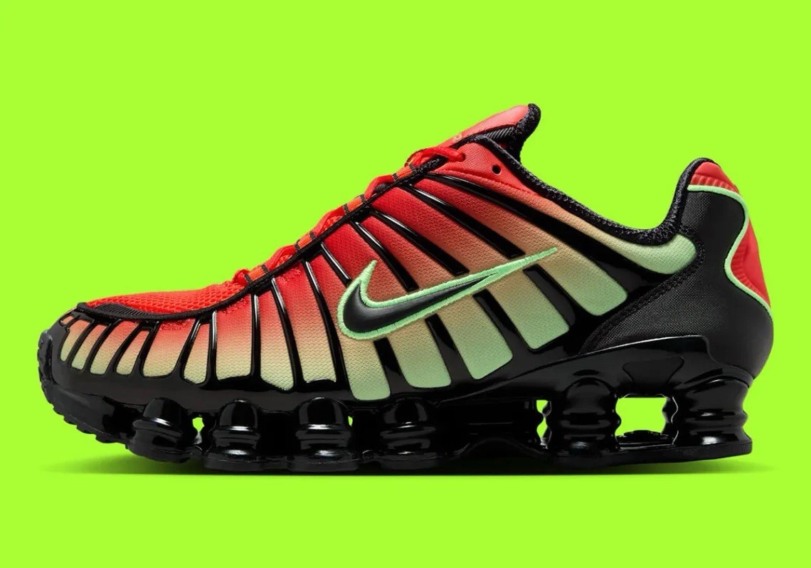 Nike Shox TL Sneakers Lt Crimson Black Green Strike Men’s Shoes AV3595-601 NEW