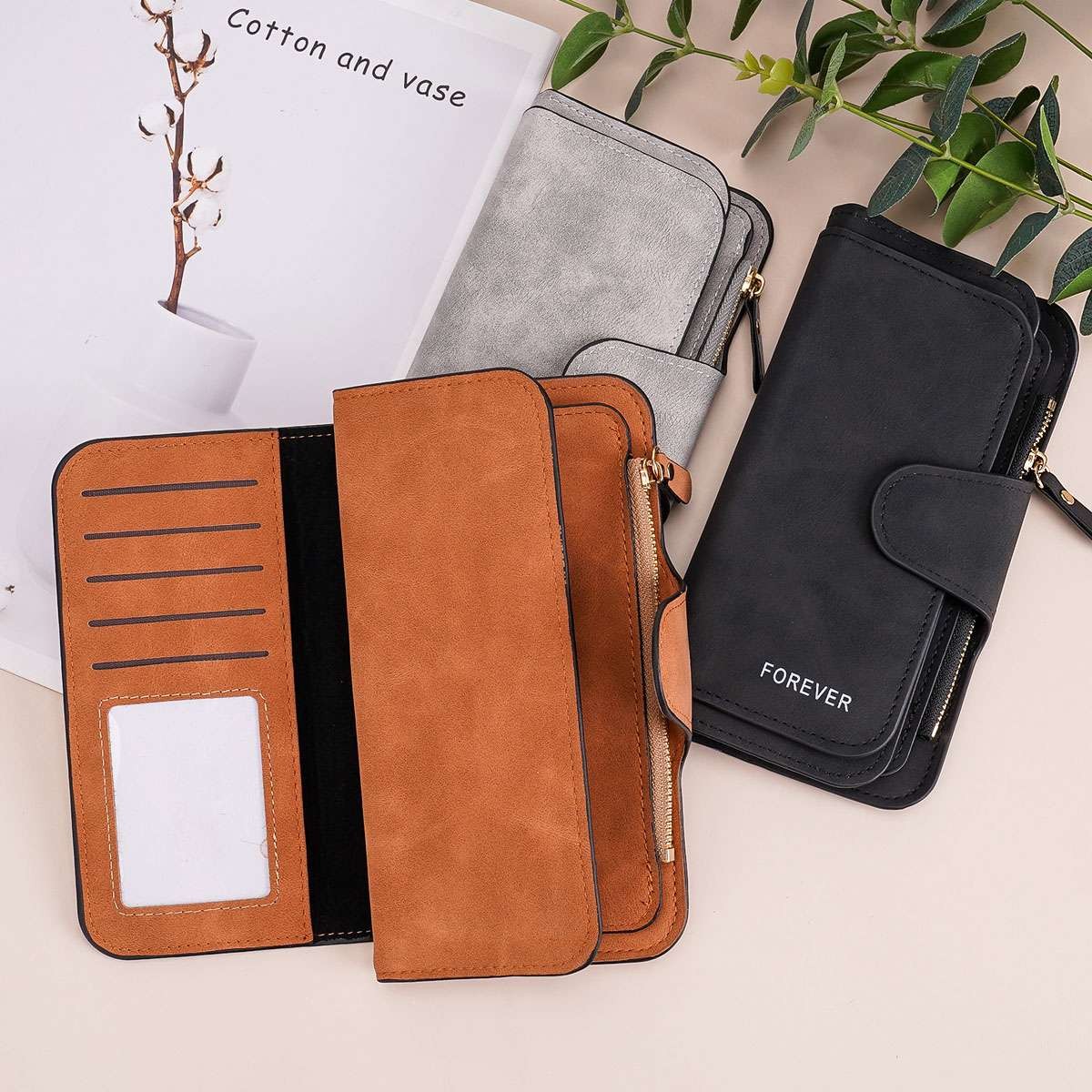 Large Capacity Women Leather Wallet Long Clutch Card Holder Purse Hasp Handbag