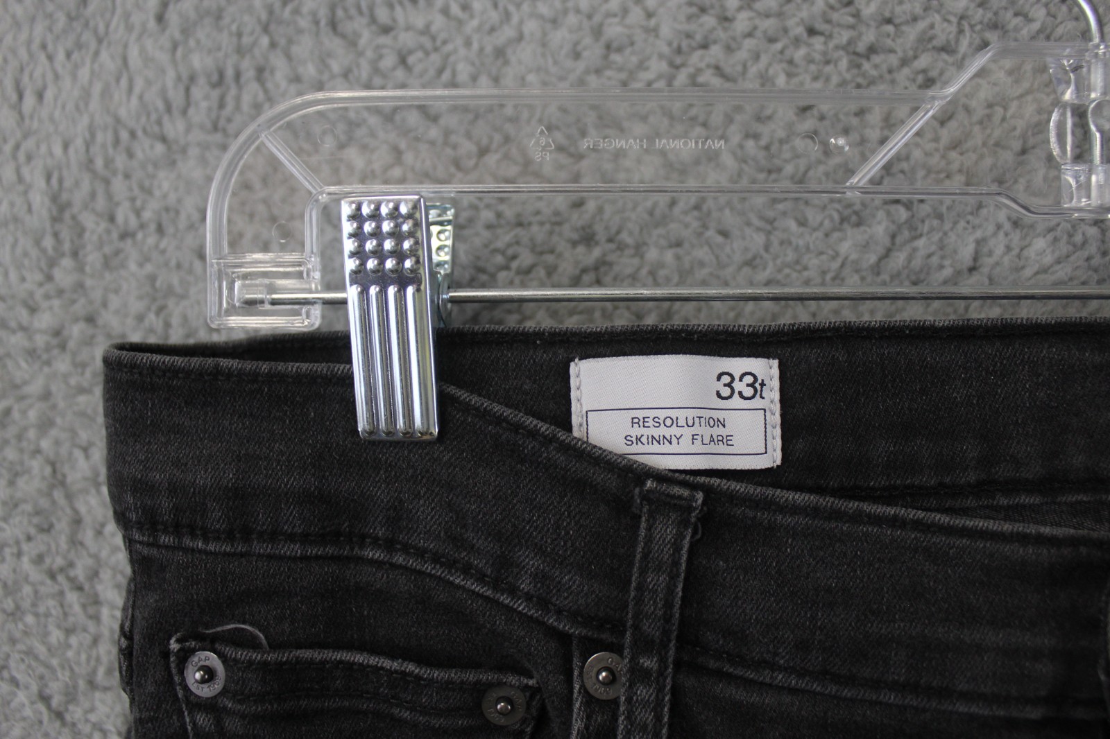 GAP 1969 Black Resolution Skinny Flare High Rise Stretch Women’s Jeans 33 T