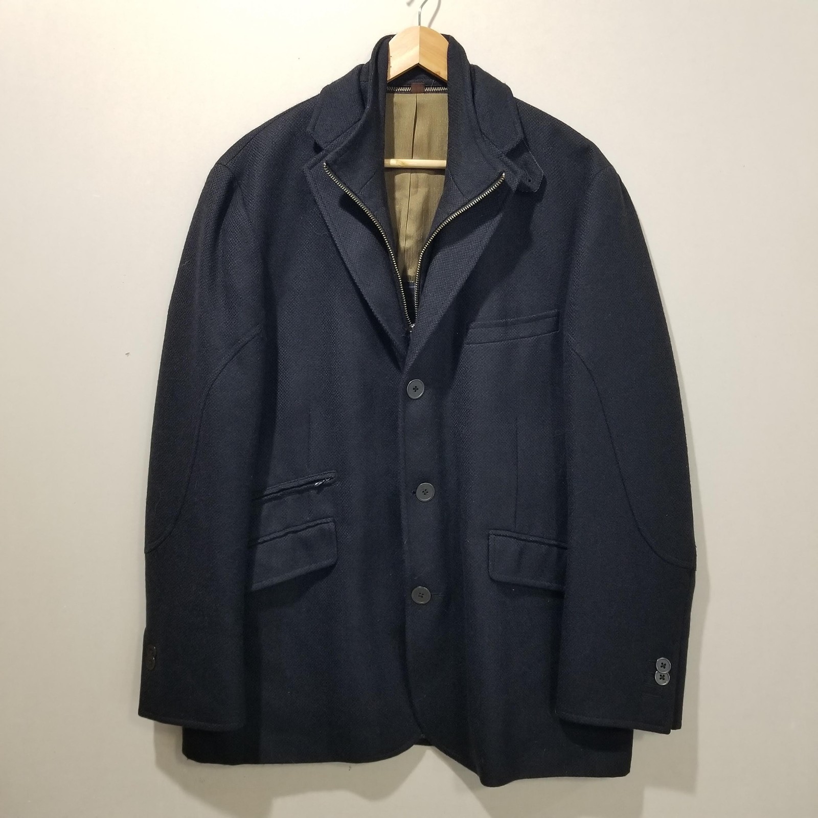 Kroon Blazer Mens 42 Blue Richie Hybrid Sport Coat Wool Cashmere Tweed Zip Lined