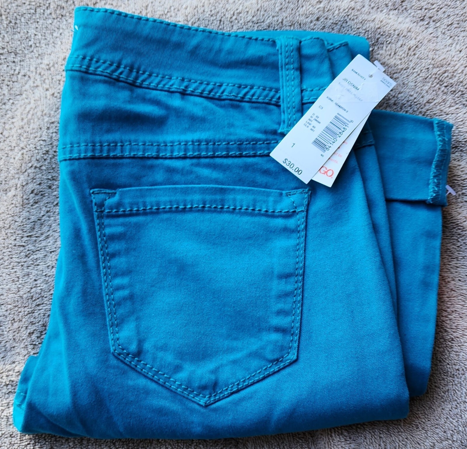 Bongo Junior Jeans Size: 1 BLUE Straight Slim Stretch Denim Pants Button Zip Fly