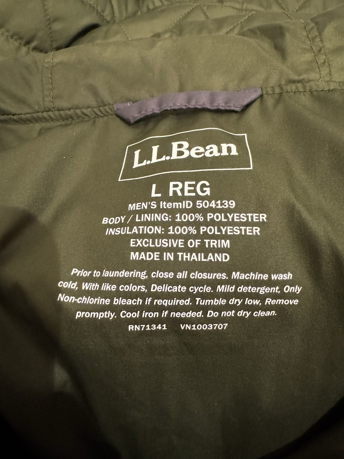 LL Bean Katahdin Men’s Insulated Pullover Hooded Jacket 1/2 Zip Regular