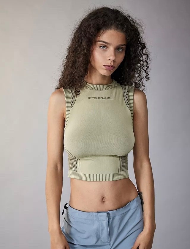 iets frans… XS Taupe Serena Cropped Tank Top