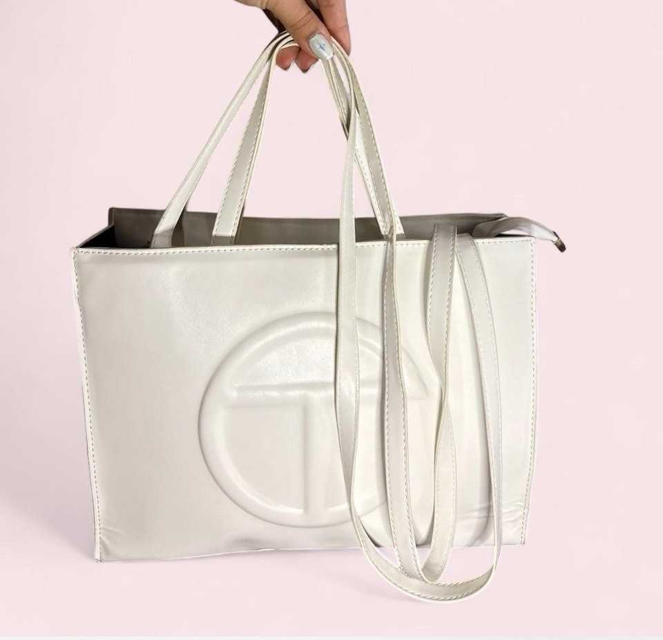 Telfar Medium White Tote/Shopping Bag w Draw String Bag