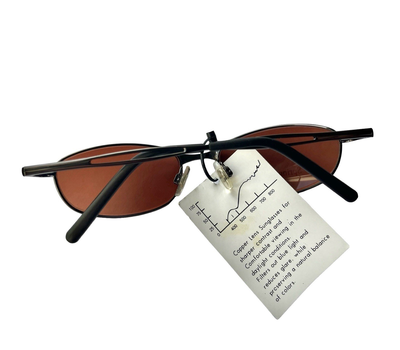 Vintage NOS Copper Lens Driving Sunglasses Spring Hinge UV400 Y2K Unisex New