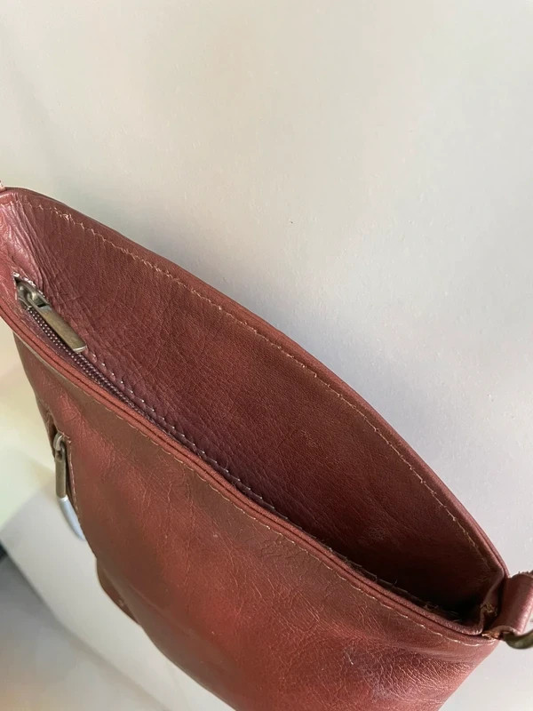 Dark brown leather saddle bag elegant minimalist crossbody bag