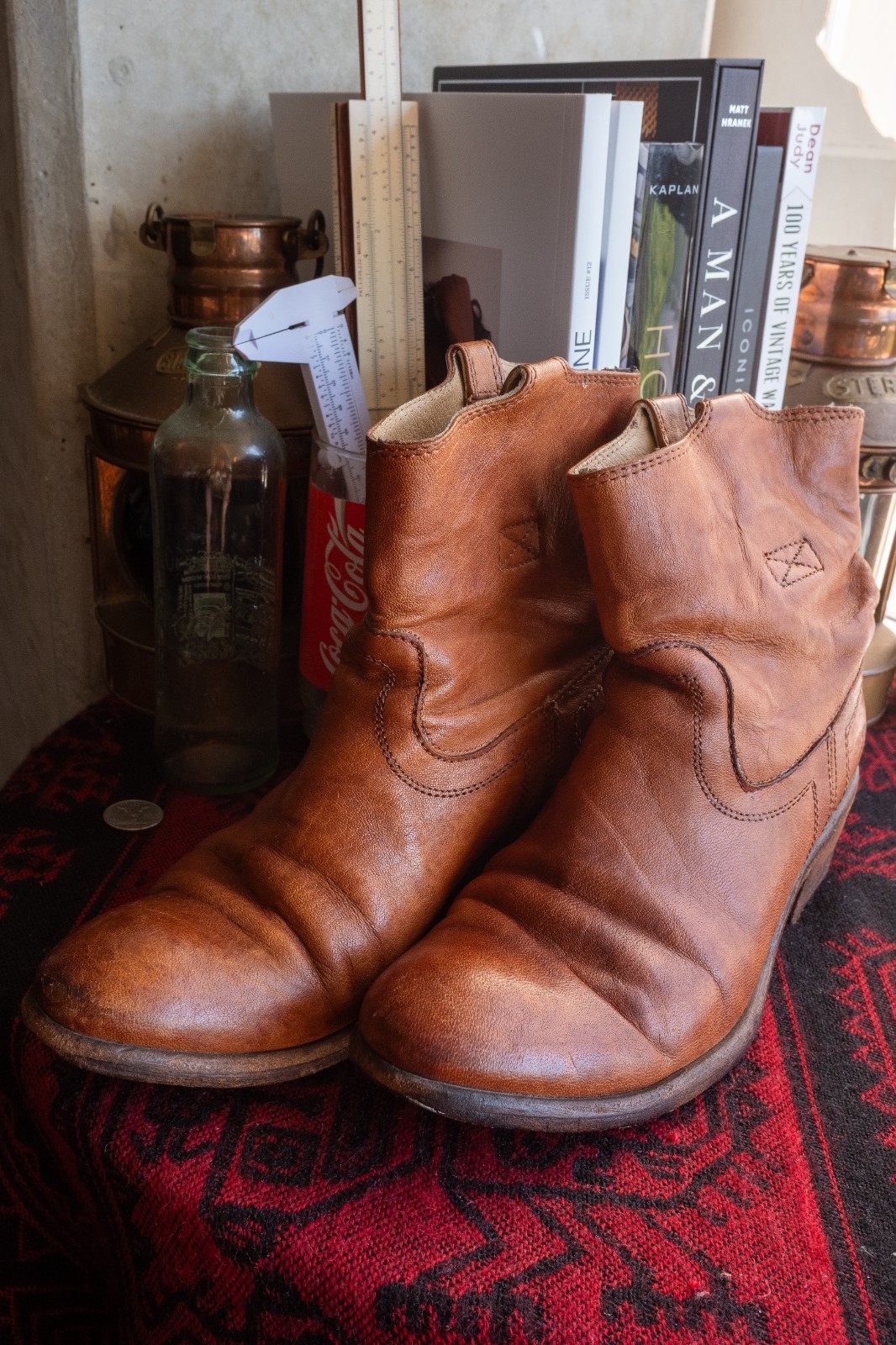 Frye Carson Tab Women’s Brown Leather Pull On Boots Size 7.5