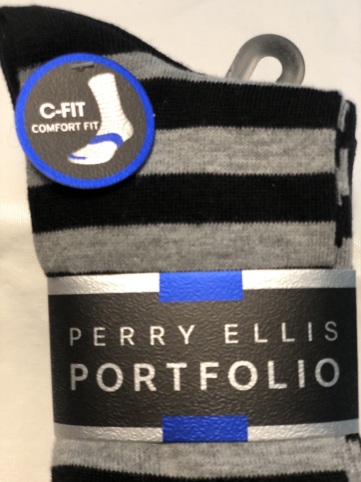 6 Pairs PERRY ELLIS BLACK Men’s PORTFOLIO CREW Socks Shoe Size 7-12 $30 MSRP