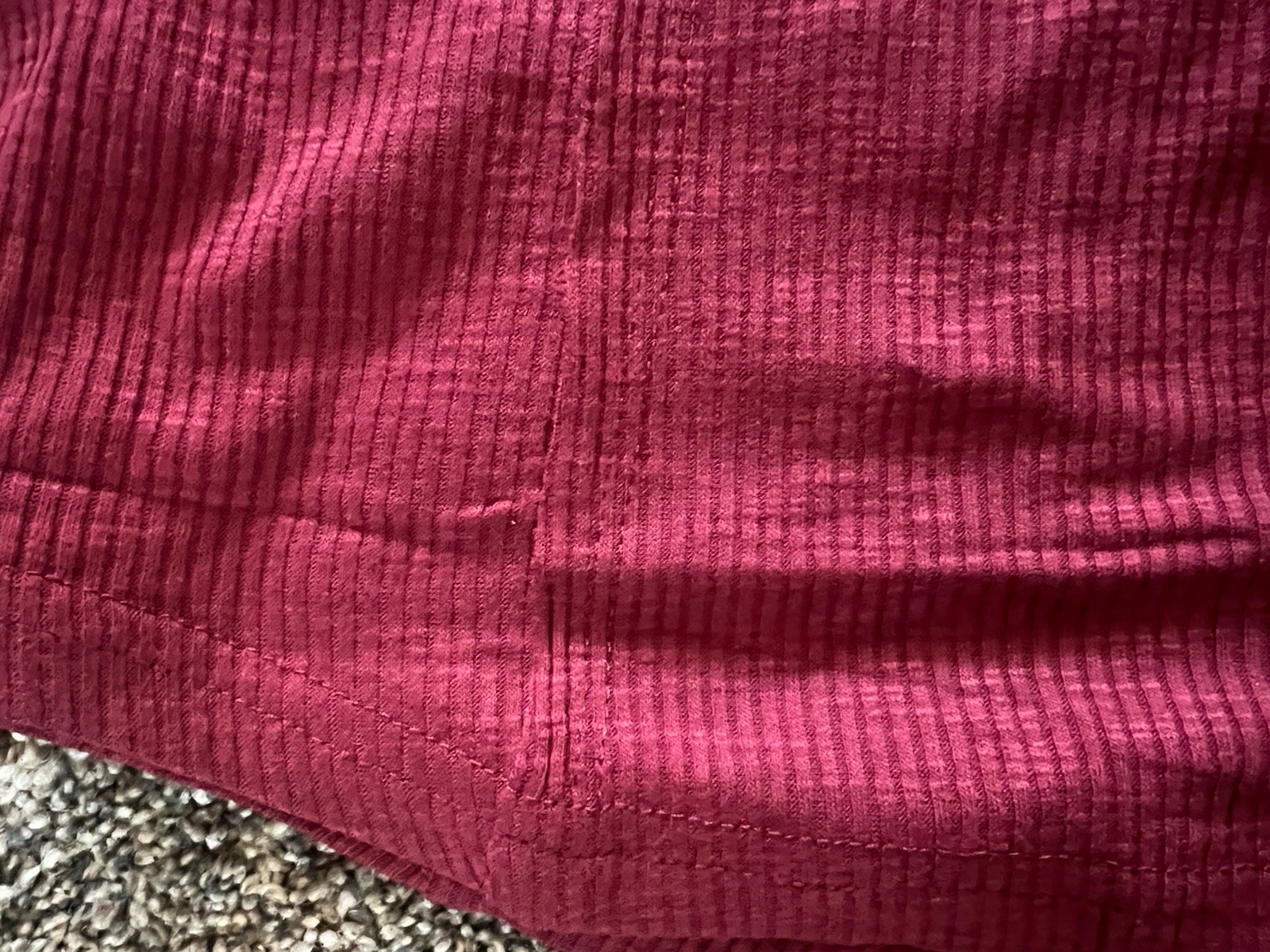 Womens Ribbed Knit Henley Top Medium Burgundy Long Sleeve Stretch Casual Shirt