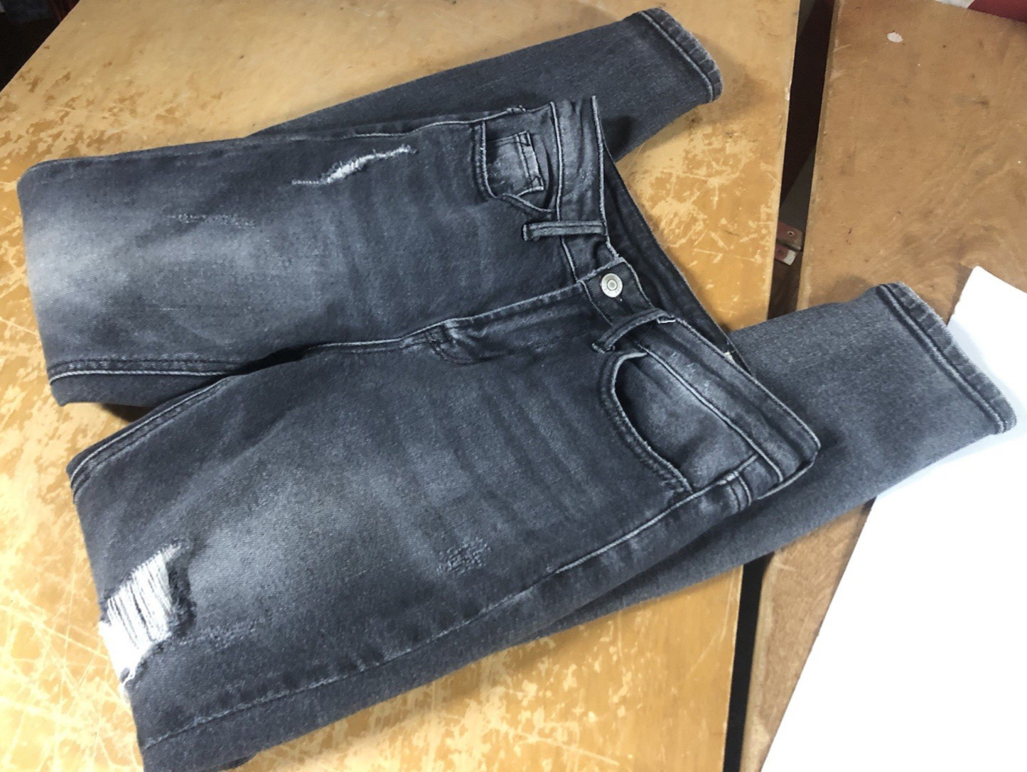 Bridge By Gly Curvy High-rise Skinny Grey Distress Ripped Ankle Jeans Womens 24