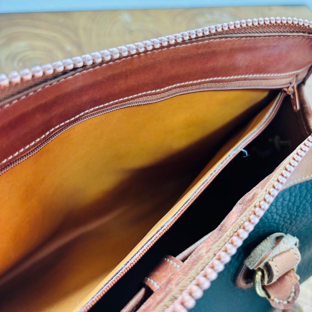 Dooney & Bourke Mini Boston Bag Green US 11.6in Pebbled Leather Vintage Japan