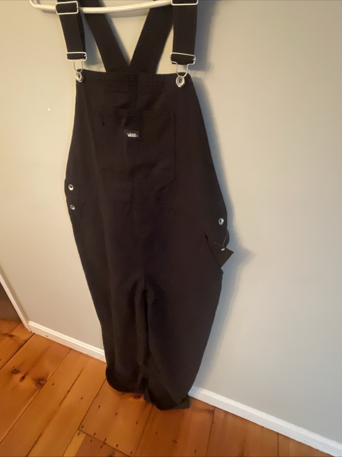 VANS Sirelle Overalls Black Cotton Relaxed Fit Women’s Size Medium M NEW