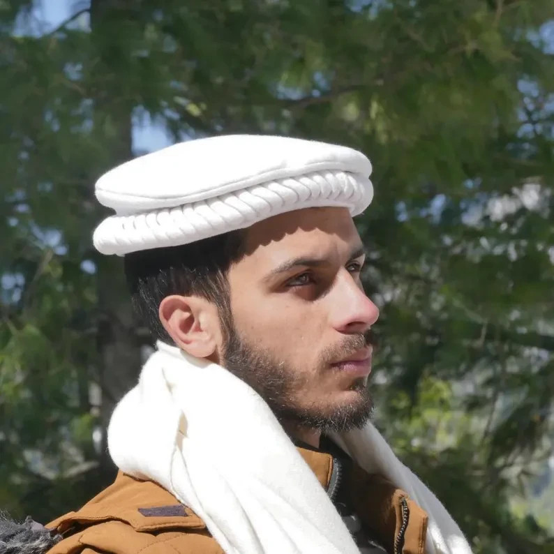Afghan Pakol With Feather Chitrali Hand Made Pakol Hat Traditional Chitrali Pako