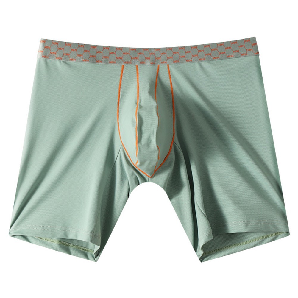 Mens Ice Silk Mid Length Underwear Casual Sports Pants for All Seasons