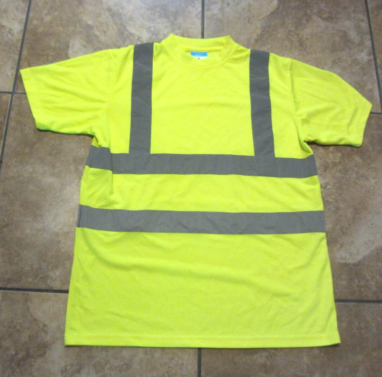 High Visibility Safety Yellow T Shirt Short Sleeve Reflective Size Medium
