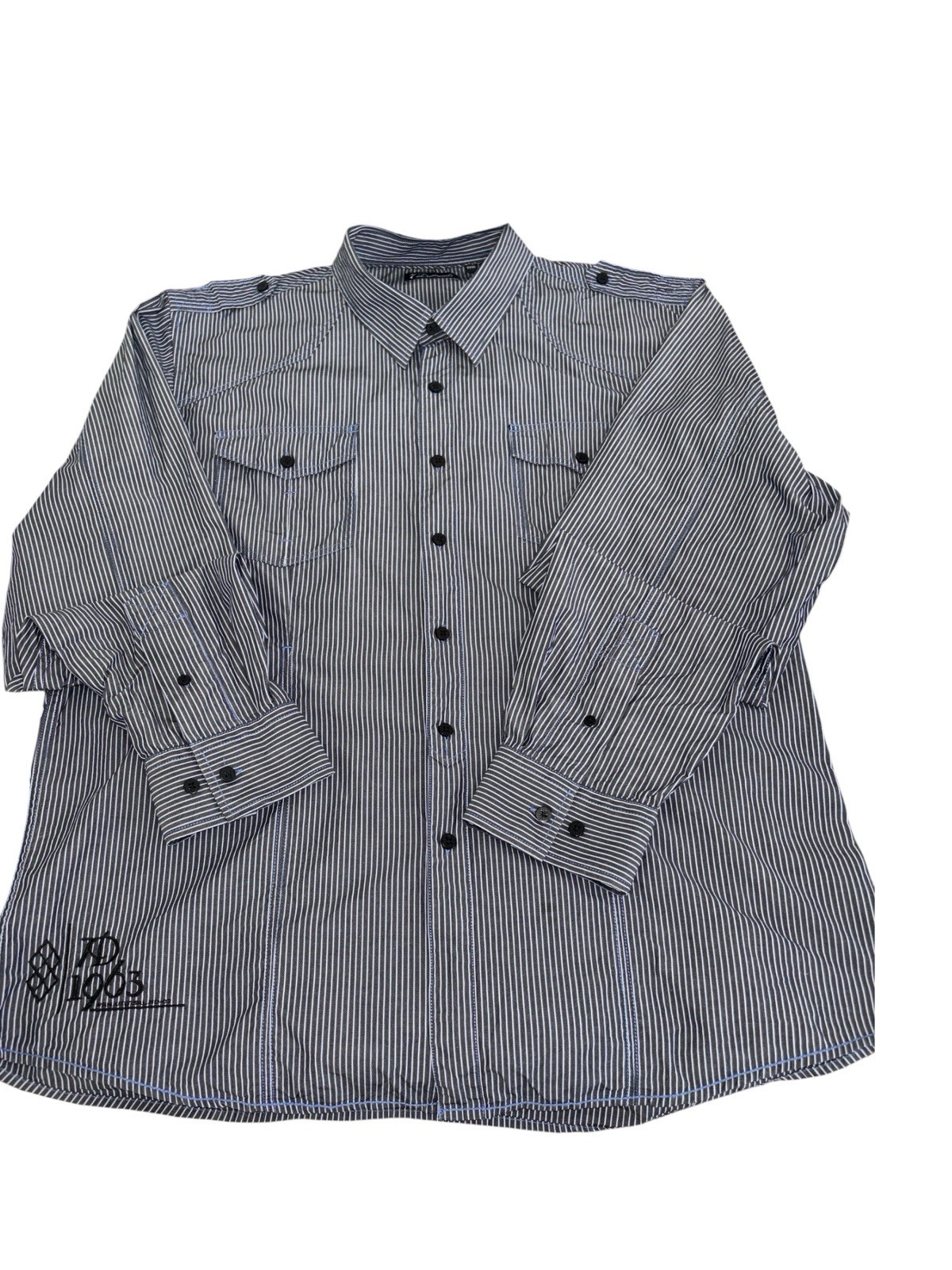 7 Diamonds Lot of 2 Men’s XXXL Big & Tall Striped Long Sleeve Dress Shirts