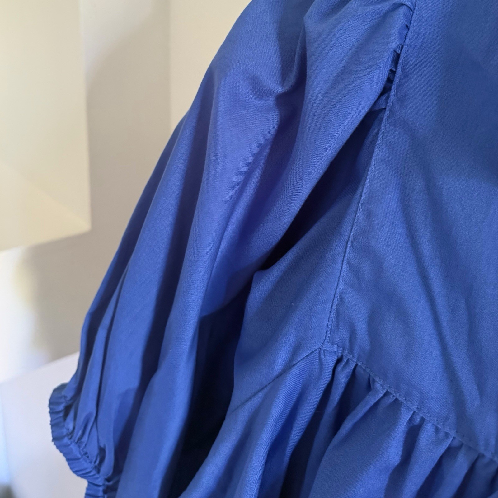 Philosophy Indigo Blue Peasant Style Tassel Shirt Blouse Size XS