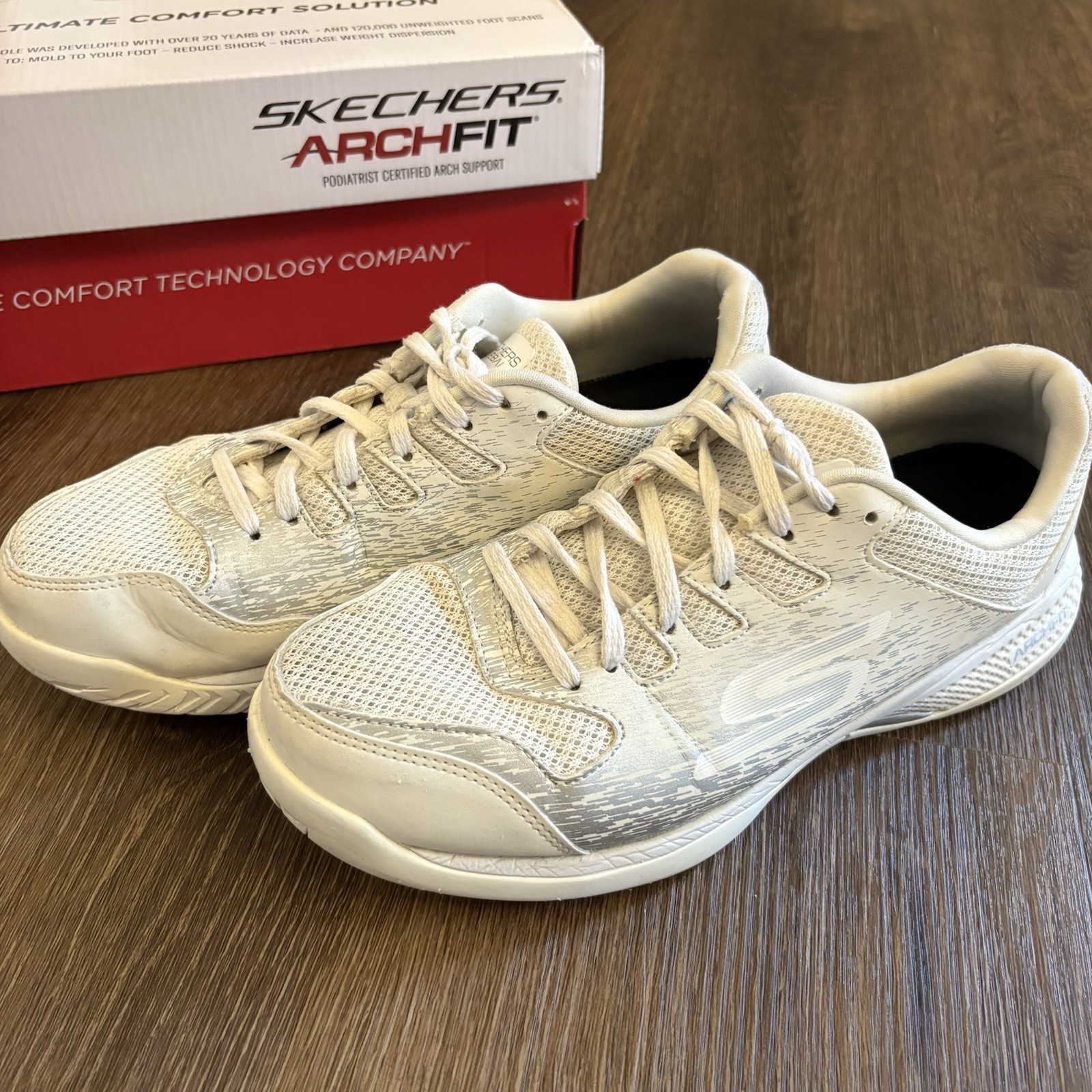 SKECHERS Viper Court Pro Arch Fit Pickleball Shoes Sneakers White Women’s 7.5