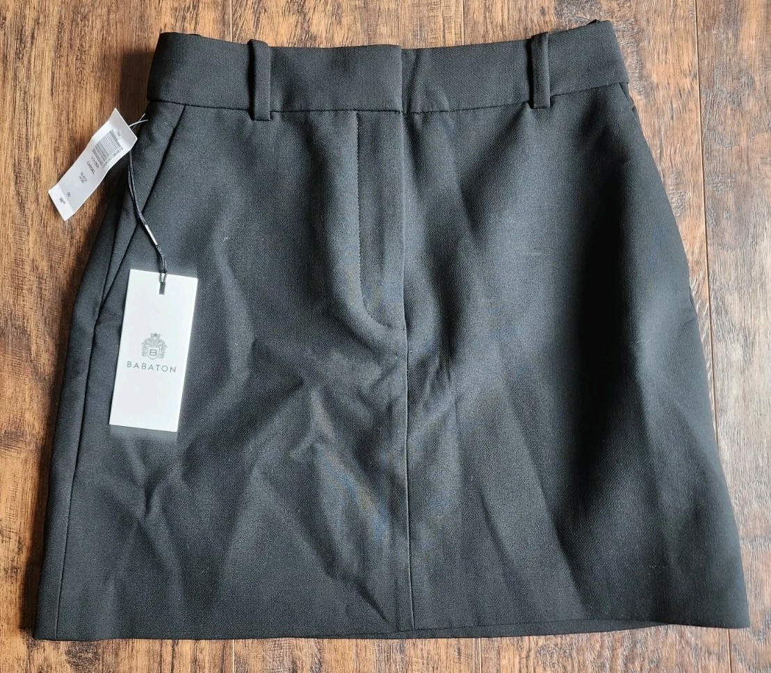 Aritzia Babaton Chisel Skirt $98 Structured Mini Pencil Skirt Black 00 NWT