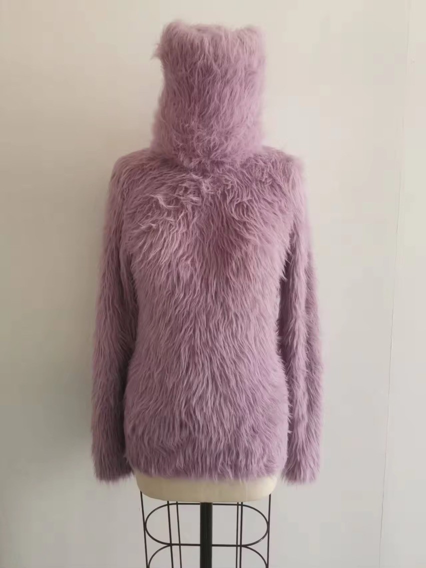 Fuzzy Fluffy Furry Purple Lavender SweaterKitten 200cm Turtleneck Sweater