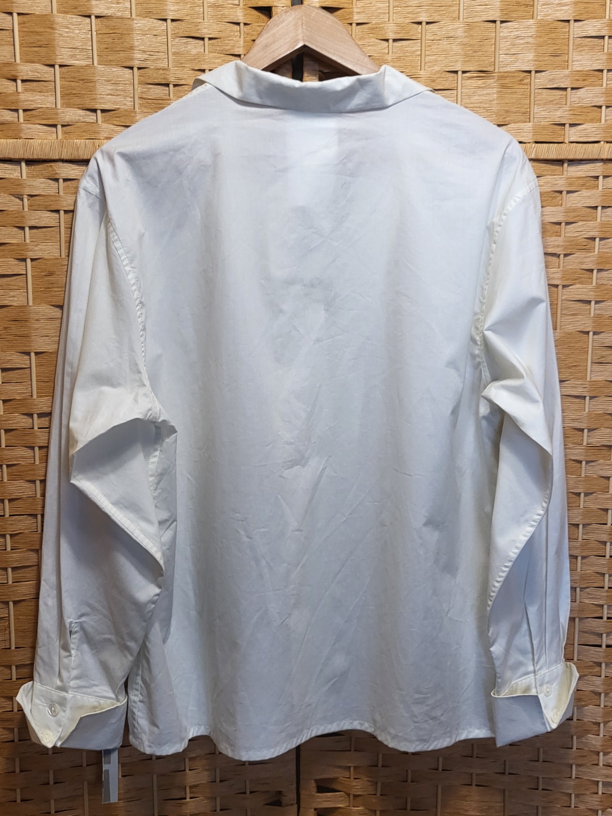 Cerruti Men’s 100% Baumwolle White Long Sleeve Button Up Shirt Ivory Size 44 NWT