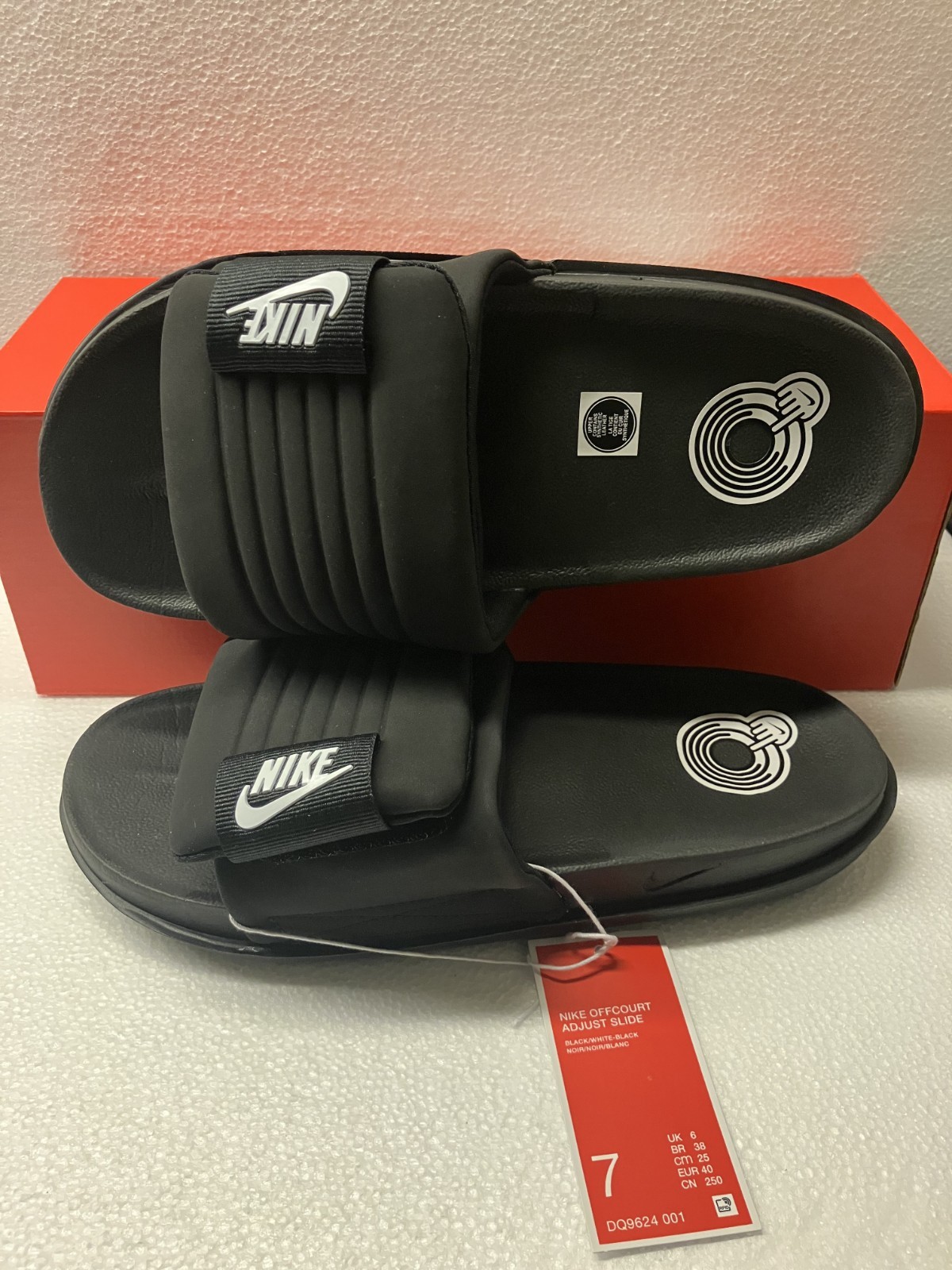 NIKE Offcourt Adjust Slide Black/White-Black SIZE 7 *NEW w/ BOX* DQ9624 001