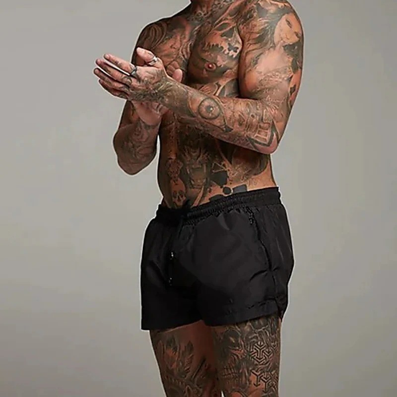 Men’s Quick Dry Swim Trunks Mesh Liner Zipper Pockets Beach Board Shorts