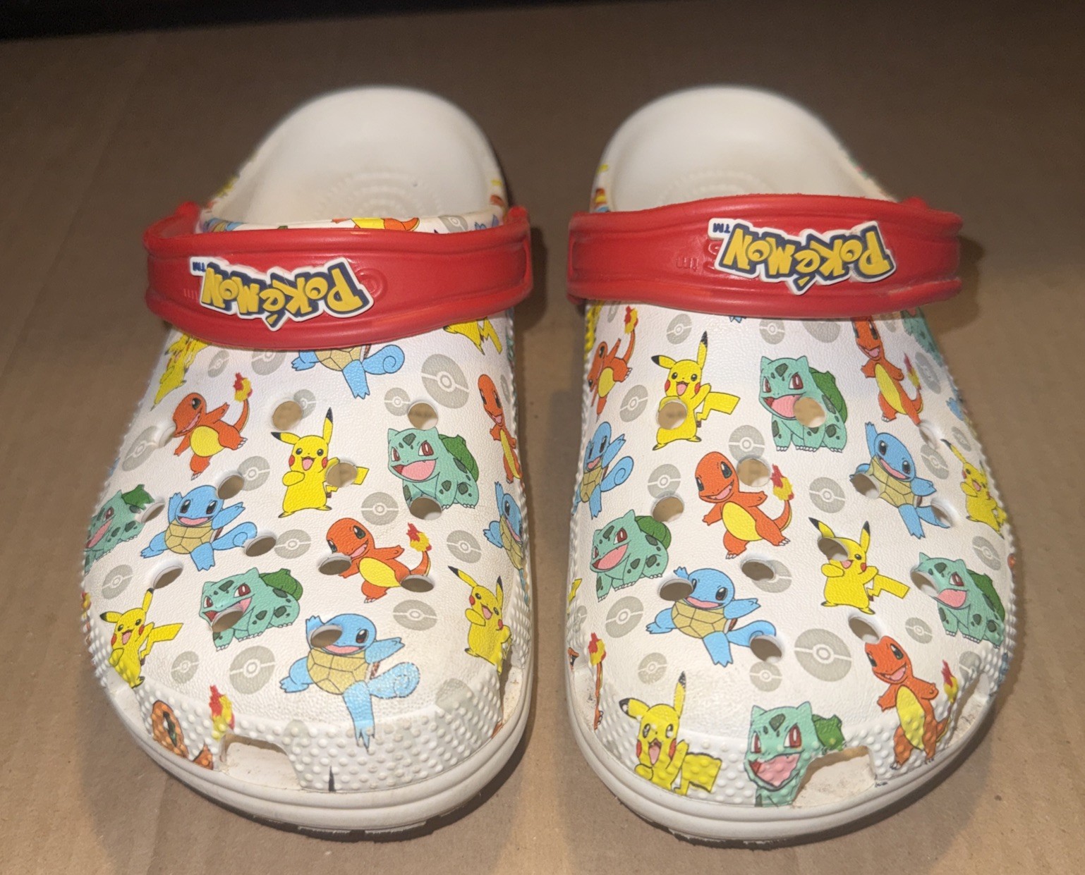 Pokémon Crocs Clogs Size J3 – Pikachu Charmander Squirtle Kids 3 Unisex White