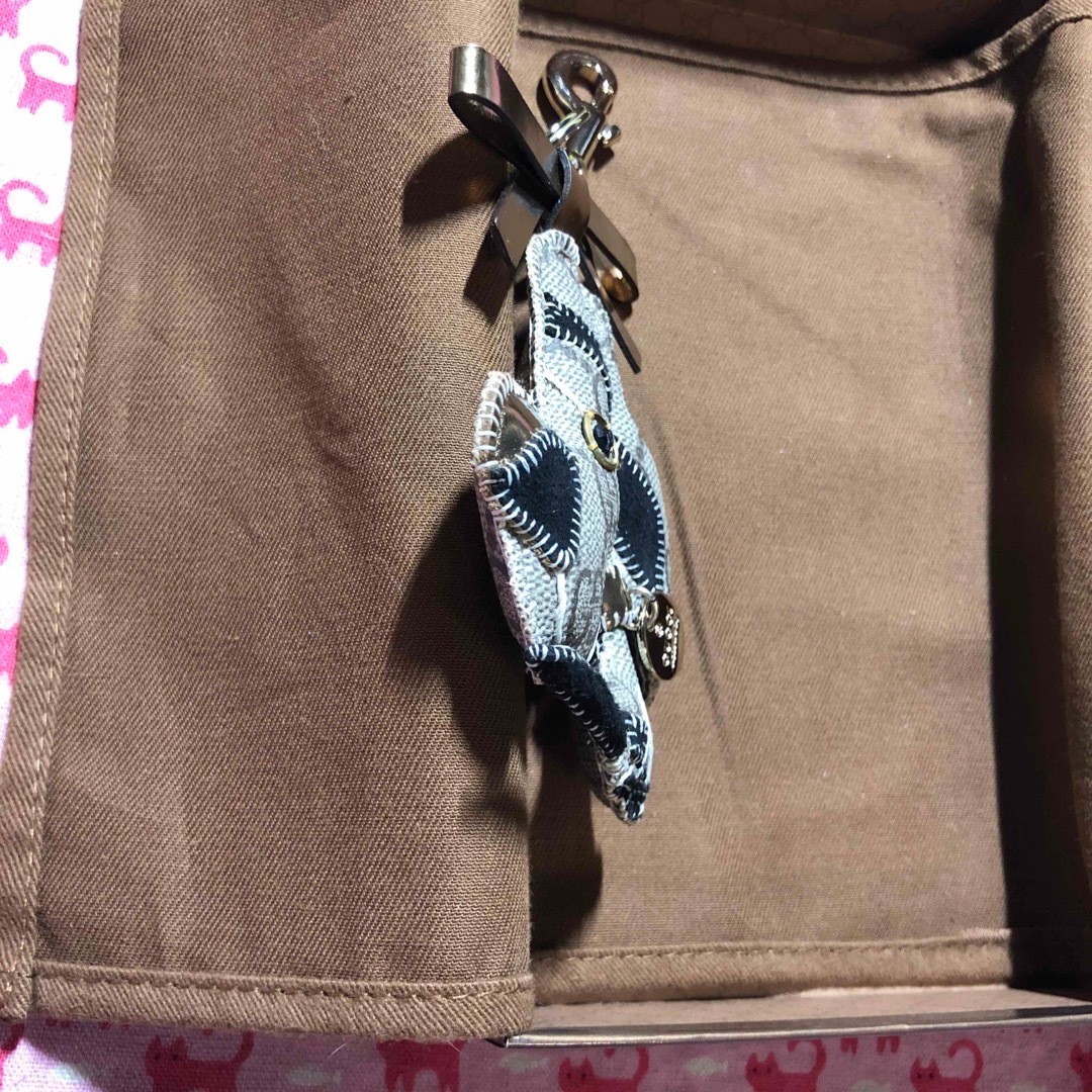 Gucci Auth Guccoli Great Dane Ulisse Dog Charm Key Ring Leather 18 cm 7.1″ Used