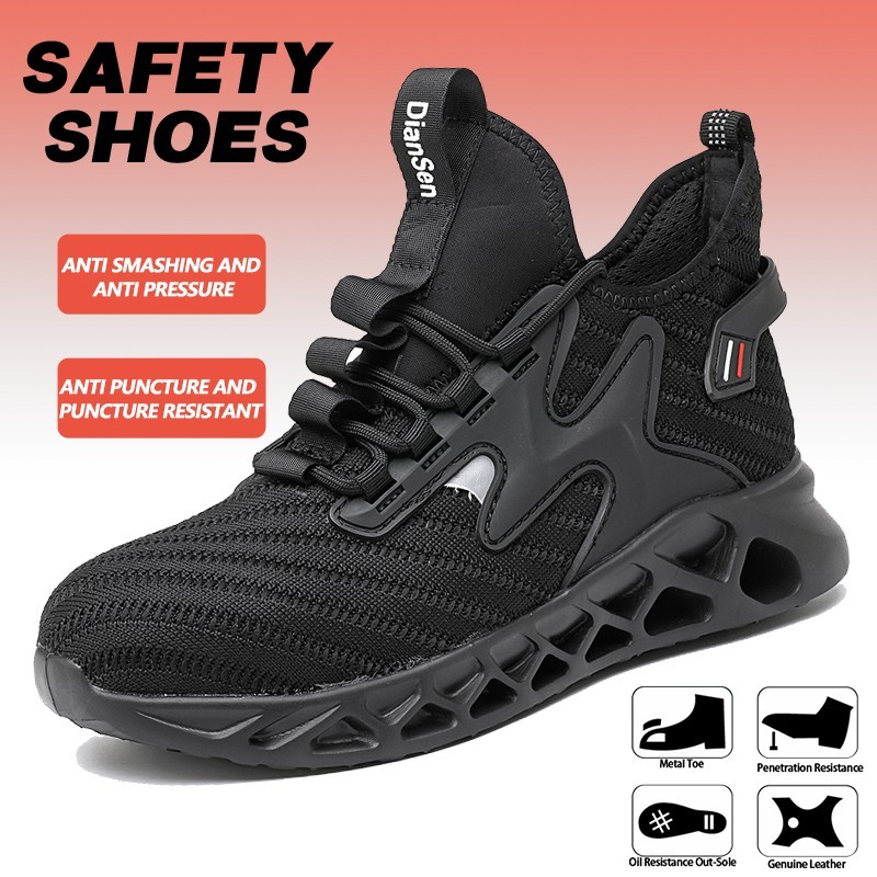 Indestructible Safety Work Shoes Steel Toe Breathable Work Boots Mens Sneakers