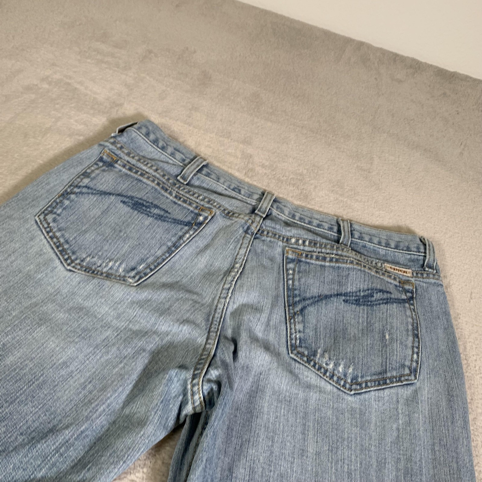 Cinch 003 White Label Rigid Jeans Mens 35×34 Blue Light Wash Stone Bootcut