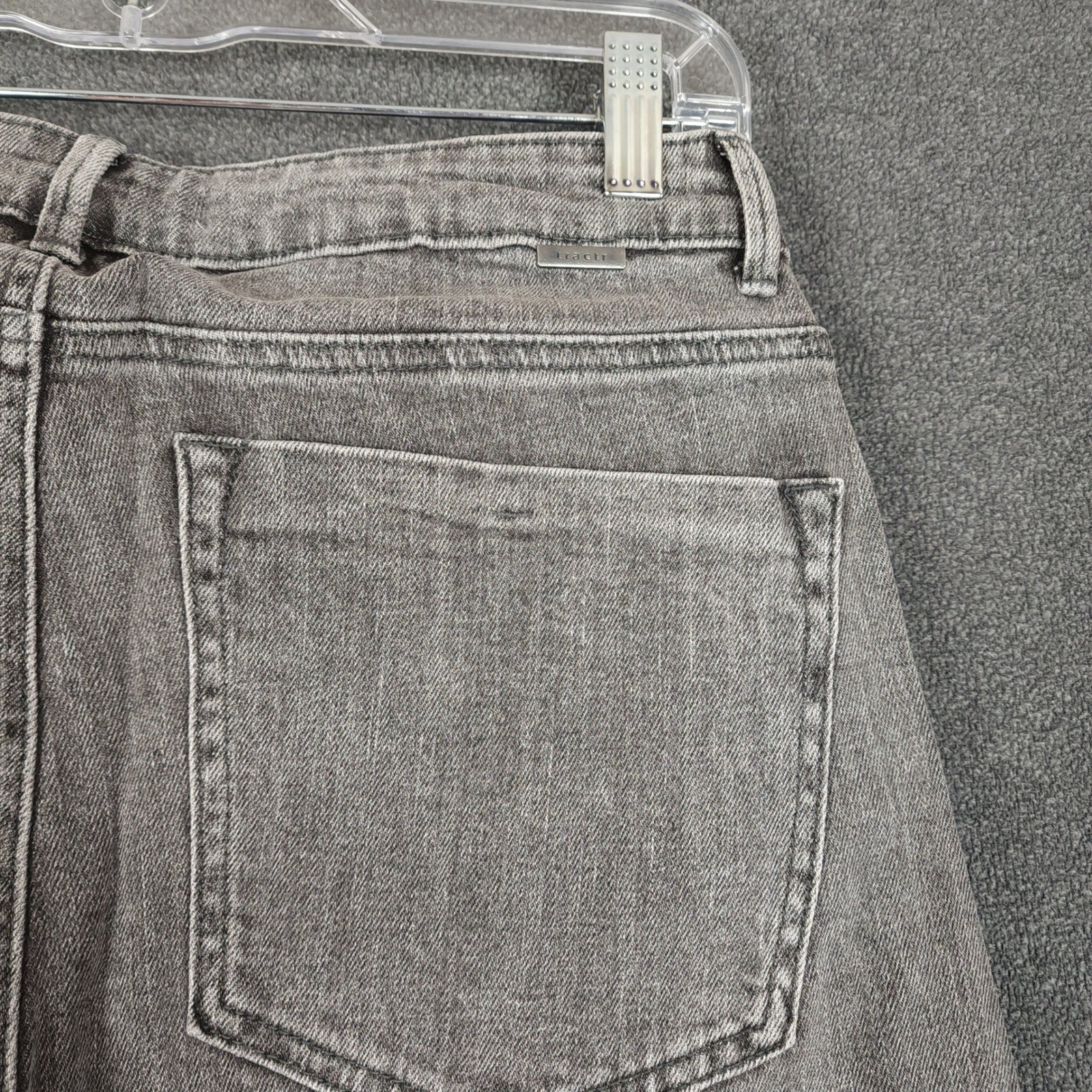 Tractr High Rise Straight Leg Patchwork Jeans Gray Size 8 29 Raw Hem