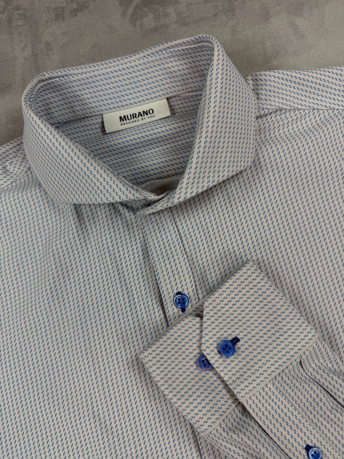 Murano Shirt Men’s L Blue Check Slim Fit Perf Stretch Long Sleeve GOAT monogram
