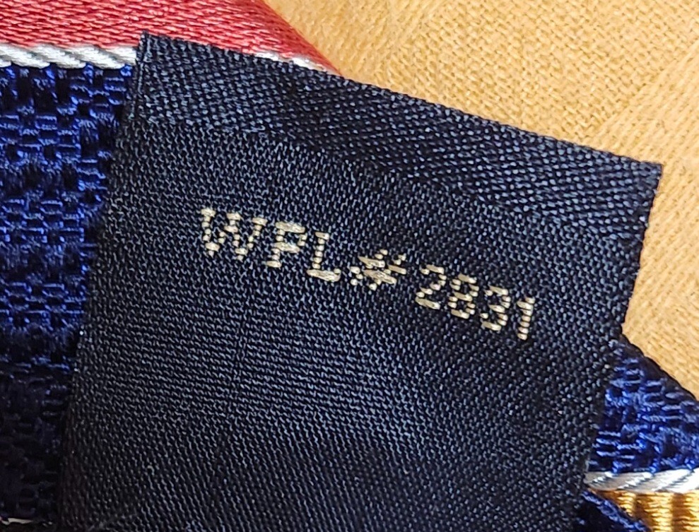 Hart Schaffner Marx Tie Navy Blue Multicolor Stripes Silk Made in USA Handmade