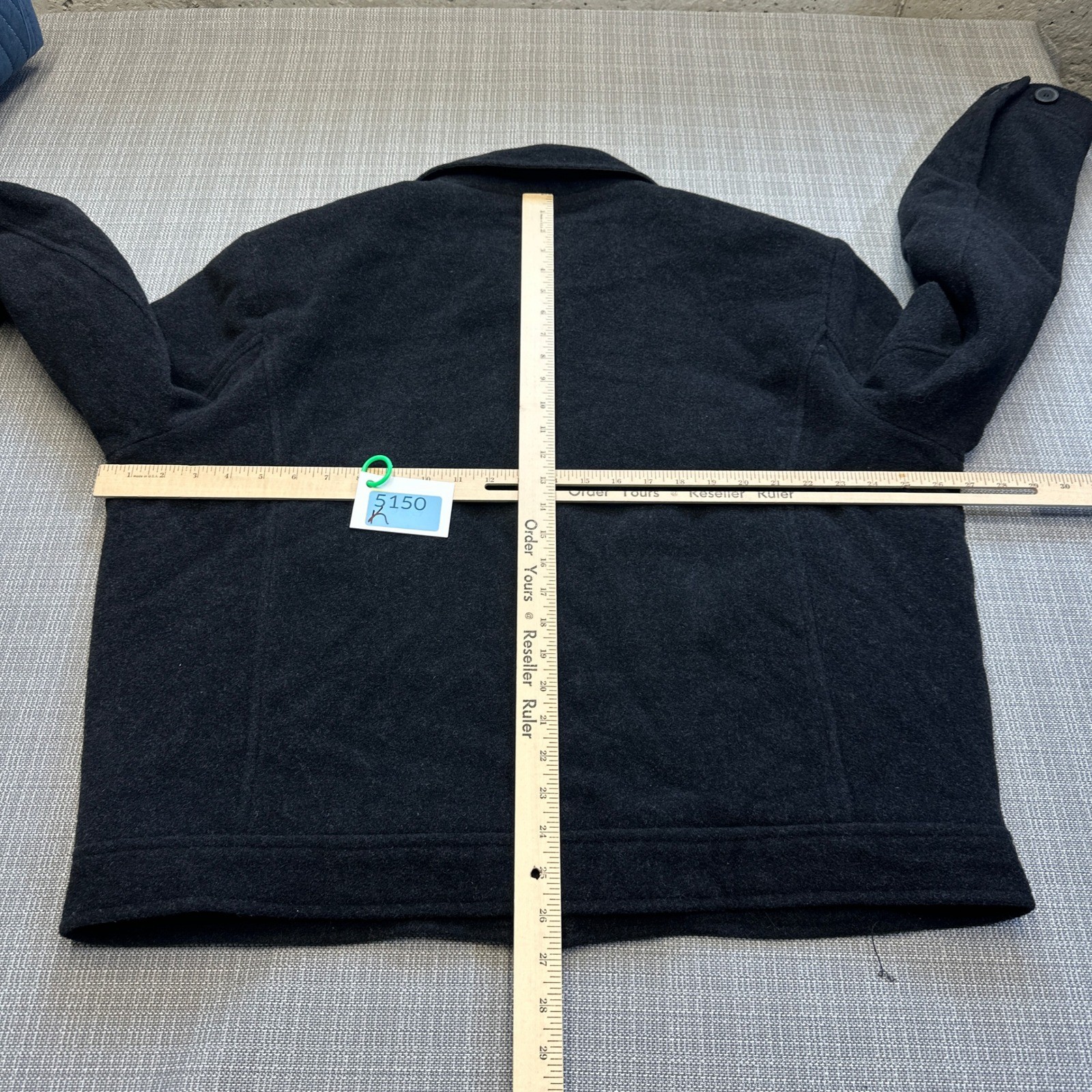 Kenneth Cole Reaction Wool Zip Up Jacket Mens XL Black Preppy Classic