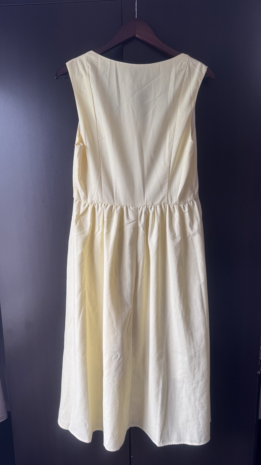 Butter Yellow Cider Dress Square Neckline Fitted Bodice L Coquette Cottagecore