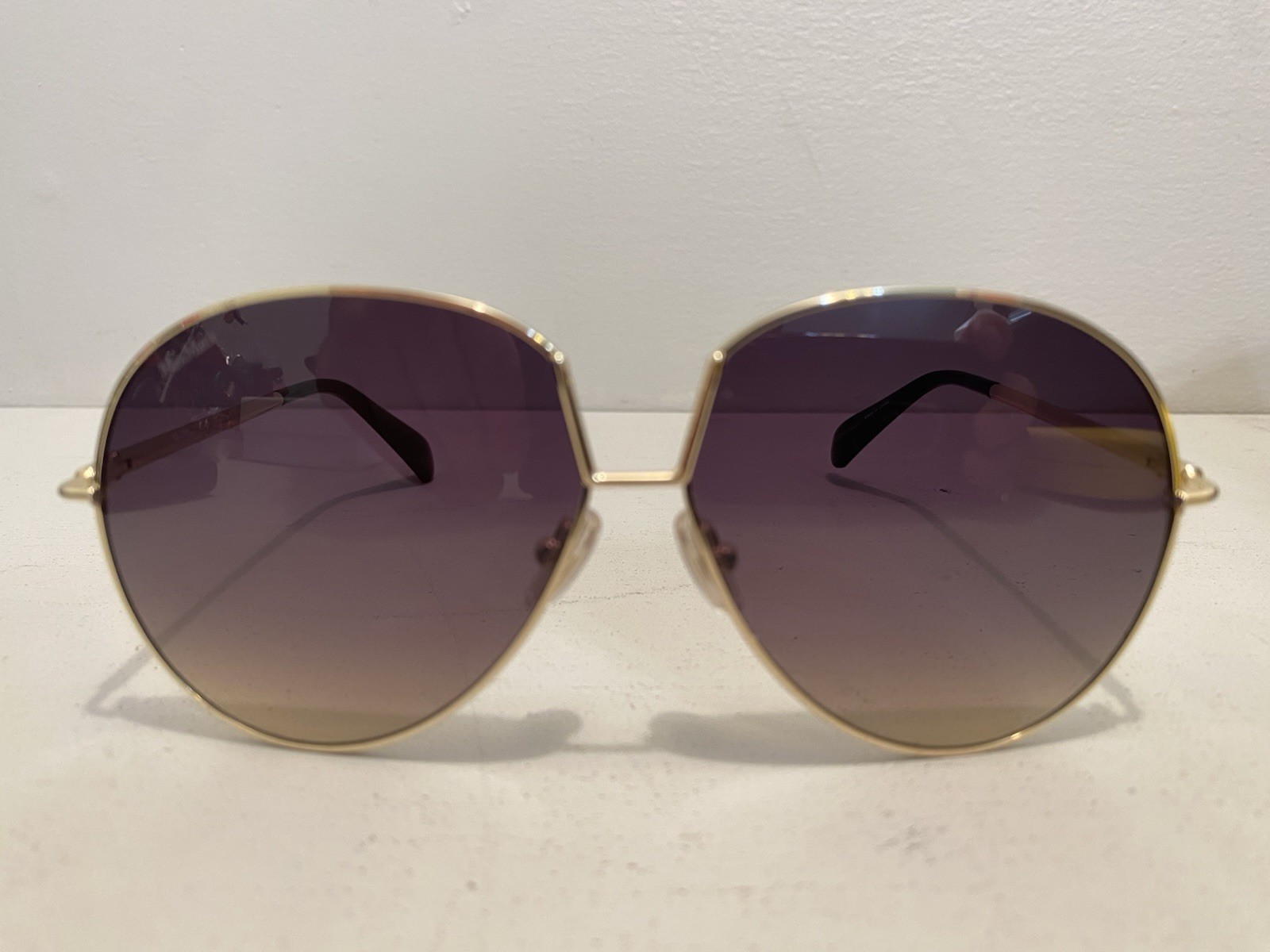 Max Mara MM0081 Gold Frame Aviator Sunglasses 60mm