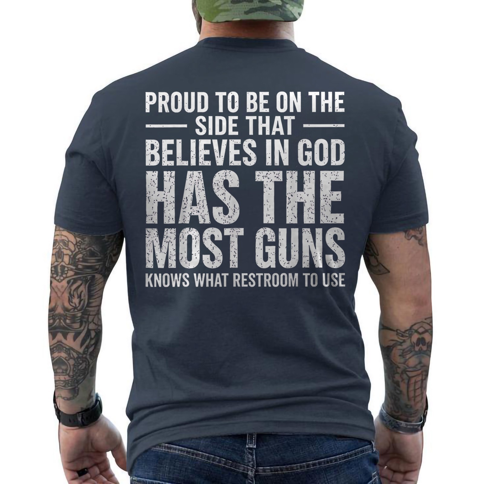 Funny Proud to Be On The Side that Believes in God ON BACK T-Shirt