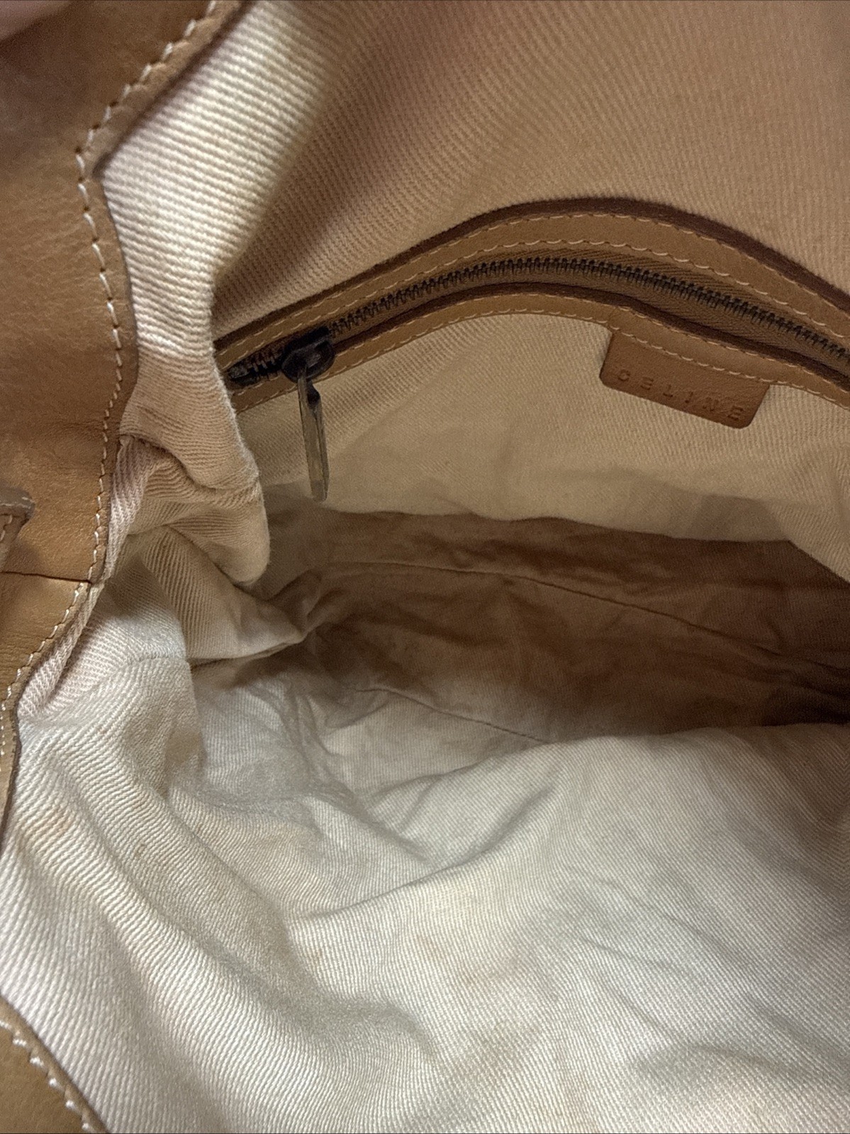 CELINE Vintage C Macadam Canvas Beige x Brown Women’s Authentic