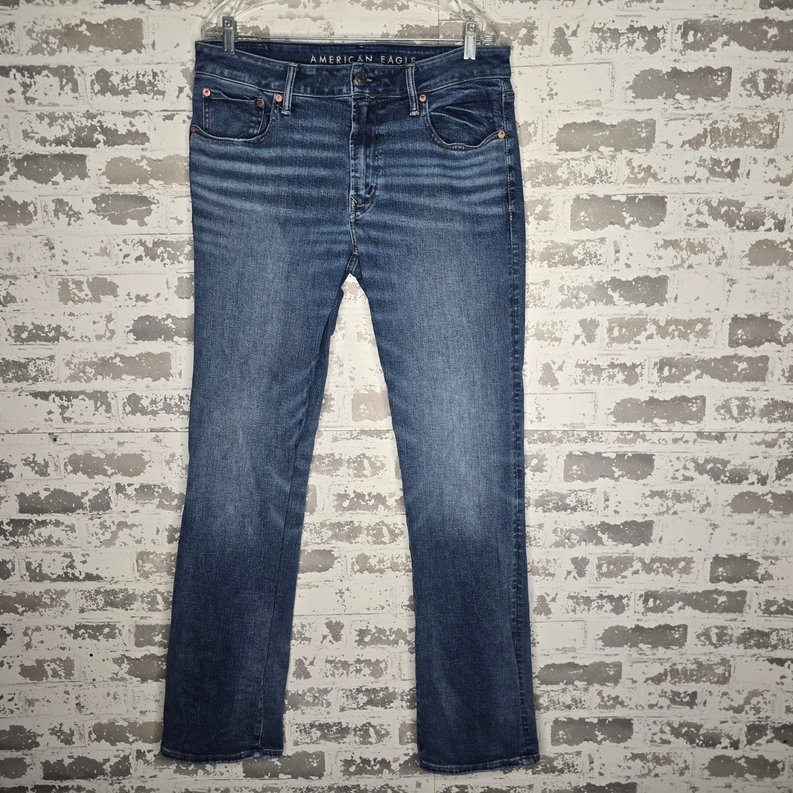 American Eagle Original Bootcut Jeans Mens 34×36 Blue Airflex+ Real Good Denim