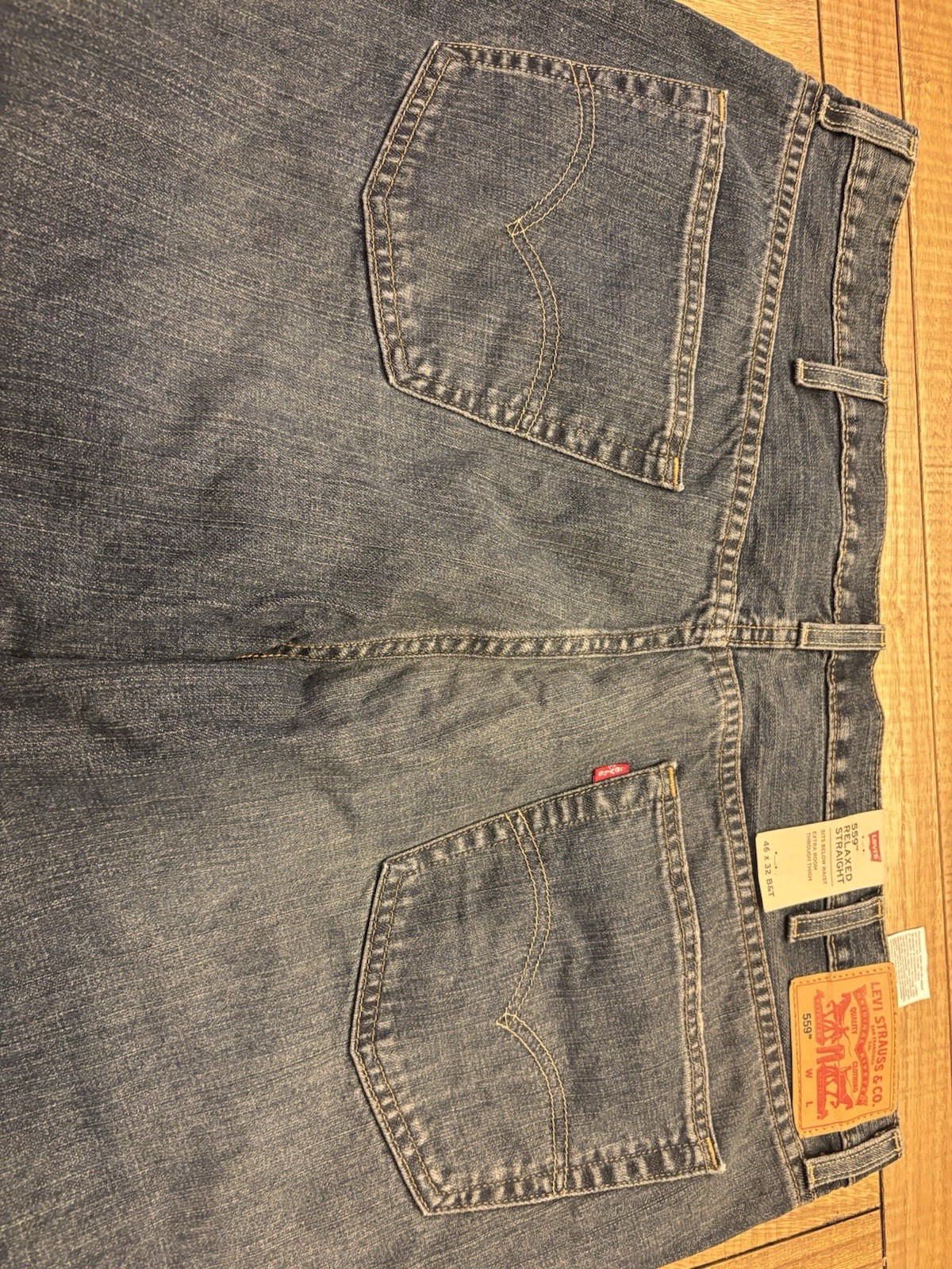 Levi’s Men’s Relaxed Straight Blue Denim Jeans Big & Tall 5-Pocket Logo