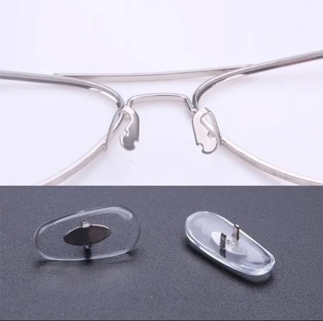 2pc Semi Soft Vinyl Crimp On Nose Pads 16mm Fit Ray Ban Ferrari Sunglasses