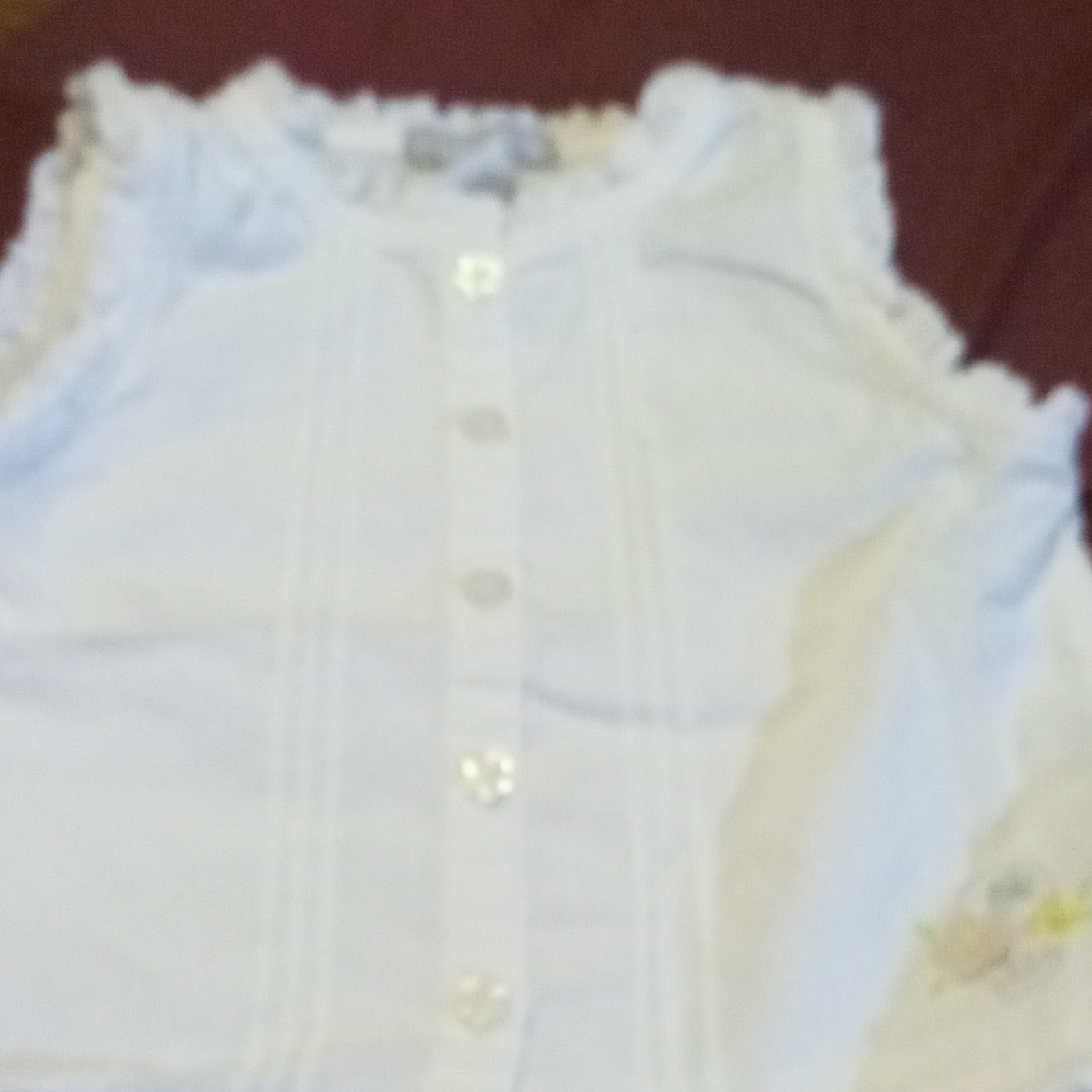 White One-Piece Sleeveless Lace Trim Button Front Cotton Knit 12 months